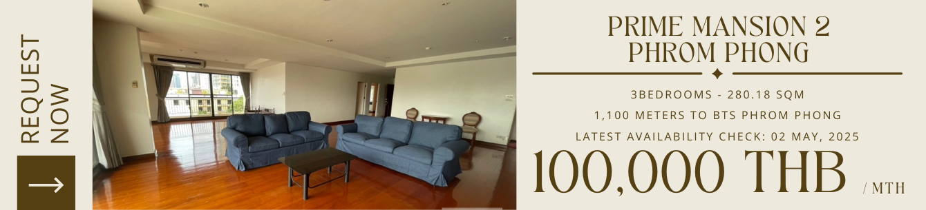 Spacious 3-bedroom pet-friendly condominium in Phrom Phong @Prime Mansion 2 Phrom Phong Sukhumvit 39 AA30110