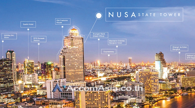  2 br Condominium for rent and sale in Silom ,Bangkok BTS Surasak at Nusa State Tower AA33637