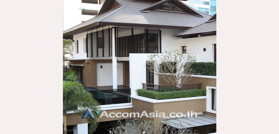  4 br House For Rent in Sukhumvit ,Bangkok BTS Asok - MRT Sukhumvit at House with pool Exclusive compound 1814229