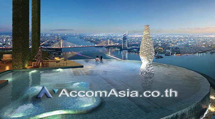  2 br Condominium For Rent in Charoenkrung ,Bangkok BRT Rama IX Bridge at Canapaya Riverfront Residence AA40194