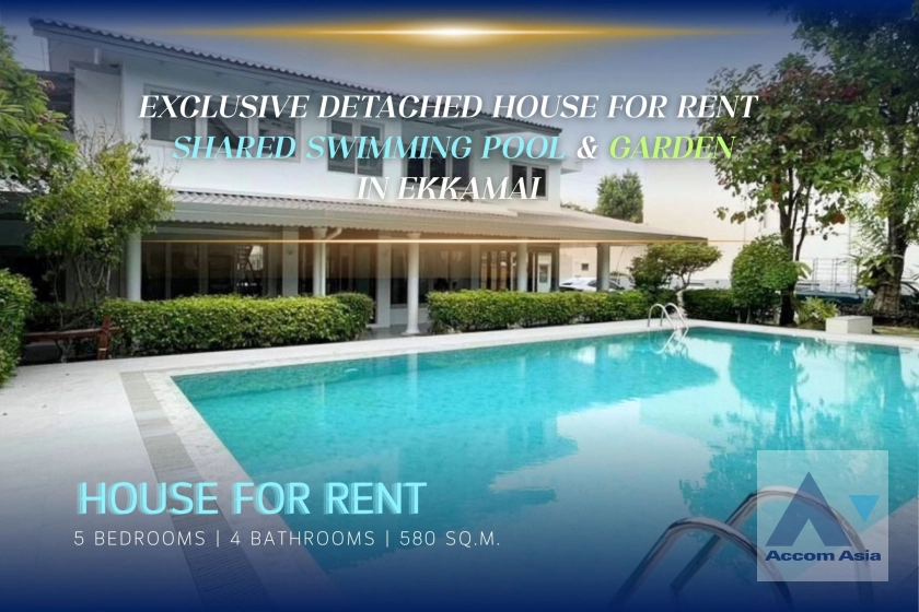 unitPrivate Swimming Pool | Exclusive Detached House for Rent in Ekkamai – Private Gated Compound with Only 2 Homes! Shared Swimming pool & Garden (610073)