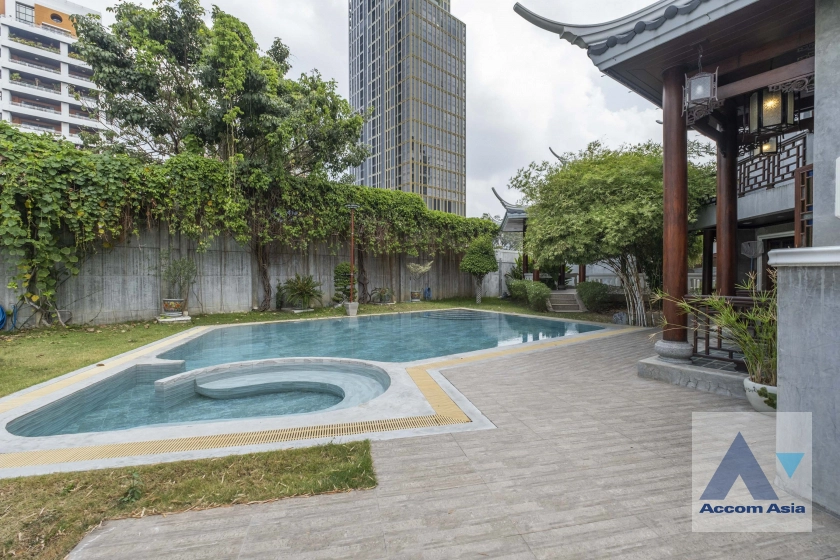Newly renovated, Fully Furnished, Garden, Private Swimming Pool |  House For Rent in Sathorn, Bangkok  near BRT Technic Krungthep (910295)