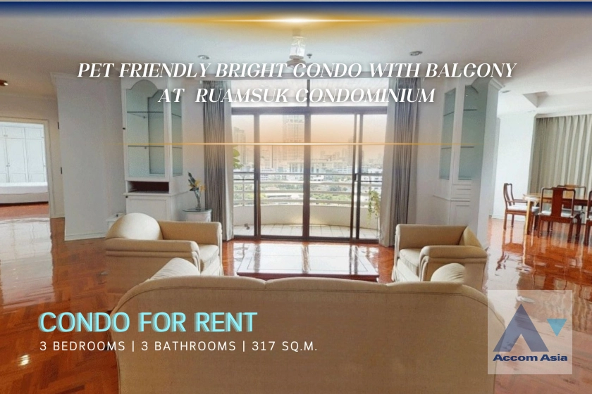 Pet friendly |  Ruamsuk Condominium Condominium  3 Bedroom for Sale & Rent BTS Phrom Phong in Sukhumvit Bangkok