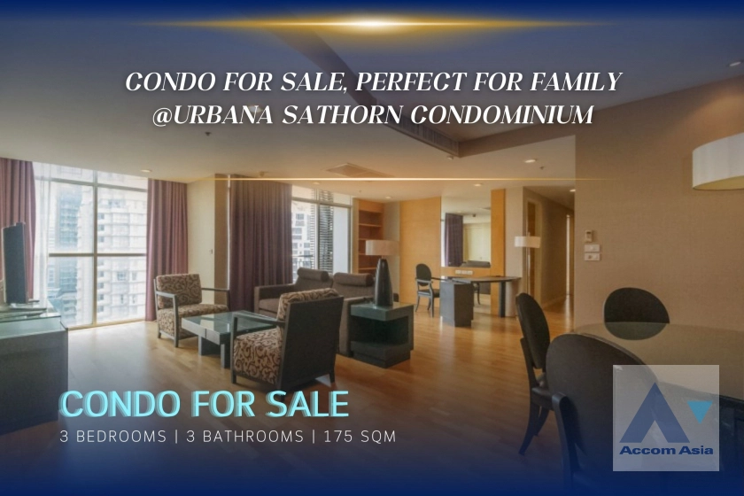 Urbana Sathorn Condominium  3 Bedroom for Sale & Rent BTS Chong Nonsi in Sathorn Bangkok