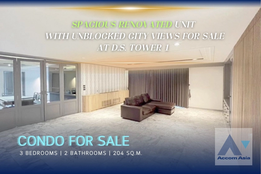 unitFully Furnished | Spacious Renovated Unit with Unblocked City Views - 3 Beds | 204 SQ.M. at D.S. Tower 1 (1515133)