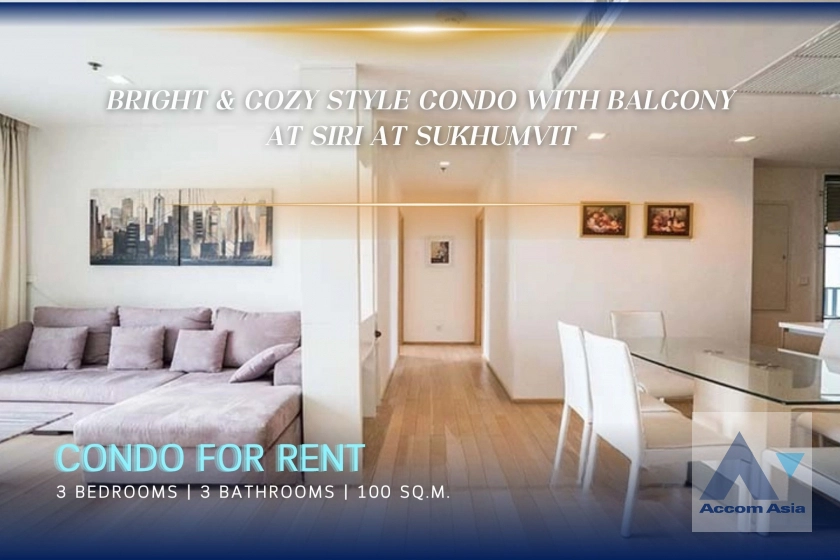  Siri at Sukhumvit Condominium  3 Bedroom for Rent BTS Thong Lo in Sukhumvit Bangkok