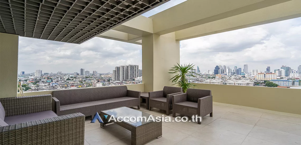 Huge Terrace, Duplex Condo |  Baan Nonzee Condominium  2 Bedroom for Rent BRT Thanon Chan in Sathorn Bangkok