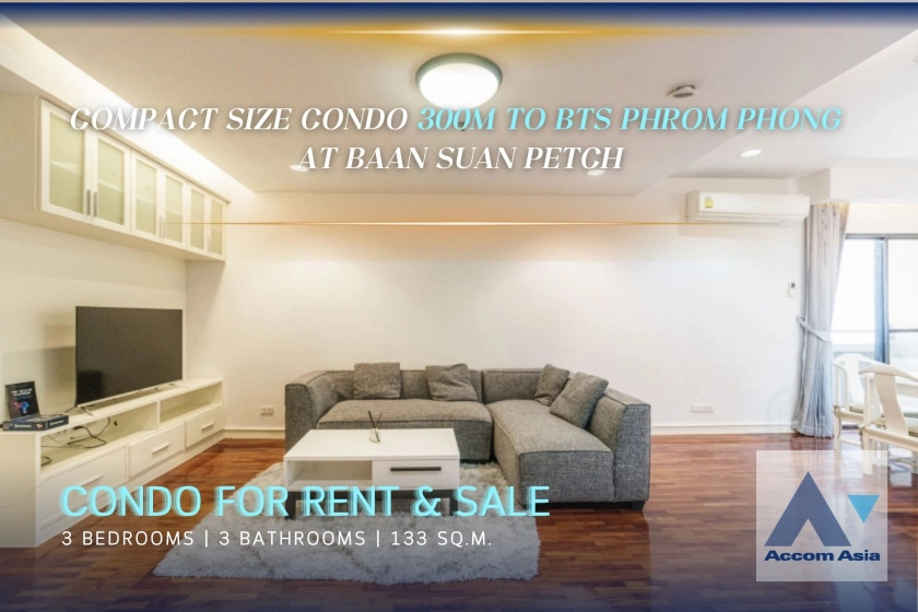 unitElegant high-floor condo with wood finishes at Baan Suan Petch (1520431)