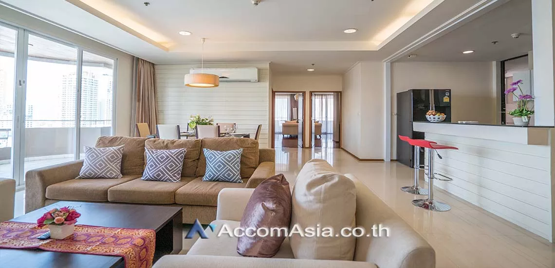 Big Balcony, Pet friendly |  Fully Furnished Suites Apartment  3 Bedroom for Rent BTS Phrom Phong in Sukhumvit Bangkok
