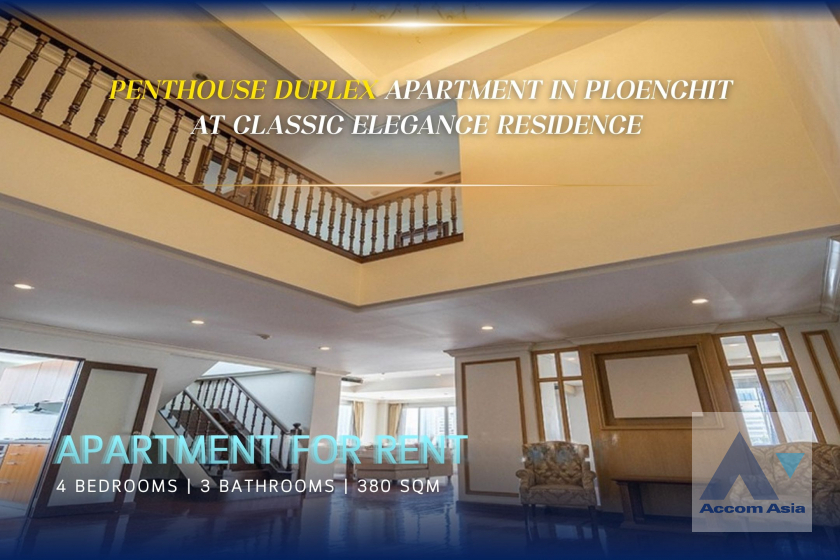 Double High Ceiling, Duplex Condo, Penthouse, Pet friendly apartment for rent in Ploenchit, Bangkok Code 13000191