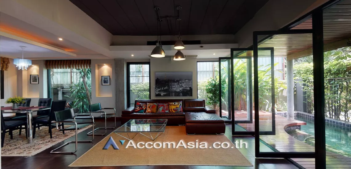 Home Office, Huge Terrace, Private Swimming Pool, Pet friendly house for rent in Sukhumvit, Bangkok Code 13001853