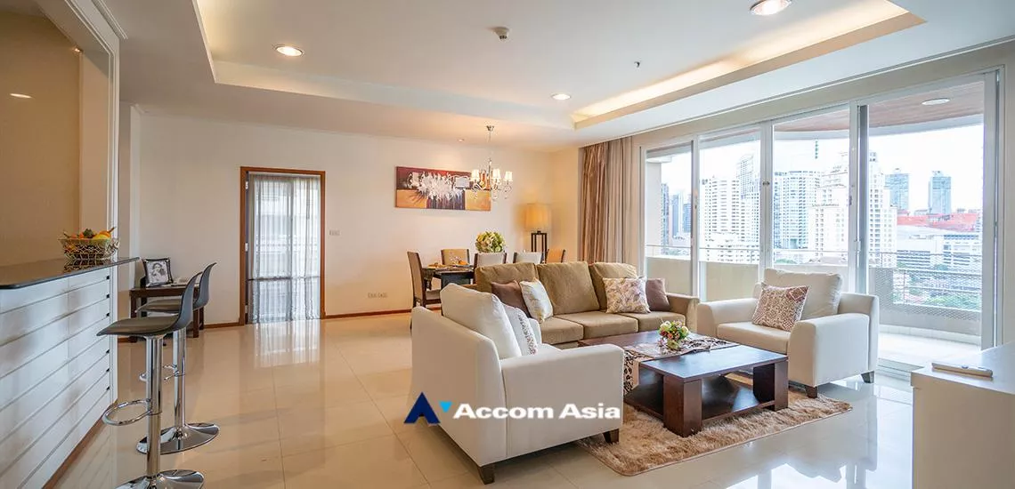 Big Balcony, Pet friendly |  Fully Furnished Suites Apartment  3 Bedroom for Rent BTS Phrom Phong in Sukhumvit Bangkok