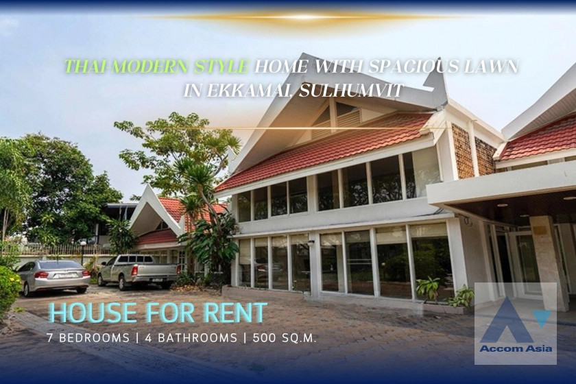 unitHome Office, Pet friendly | Thai-Modern Style Home with Spacious Lawn in Ekkamai, Sulhumvit (90523)