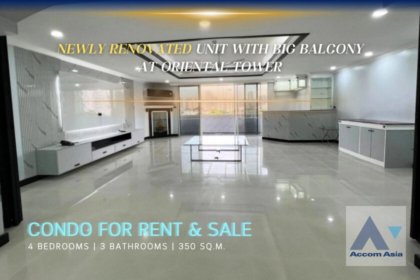 Pet friendly | Oriental Tower Condominium  4 Bedroom for Sale & Rent BTS Ekkamai in Sukhumvit Bangkok