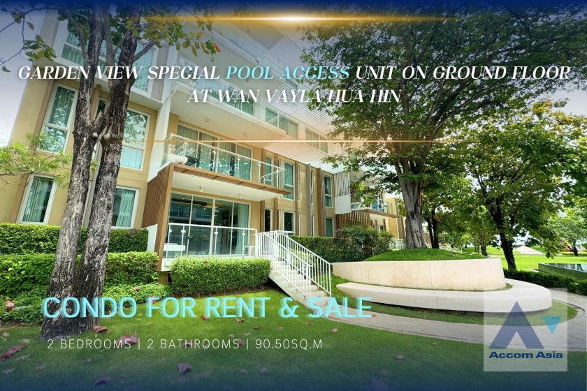 Garden View, Luxury, Ground Floor, Fully Furnished | Wan Vayla Hua Hin Condominium  2 Bedroom for Sale & Rent   in Huahin-khaotao Prachuap Khiri Khan