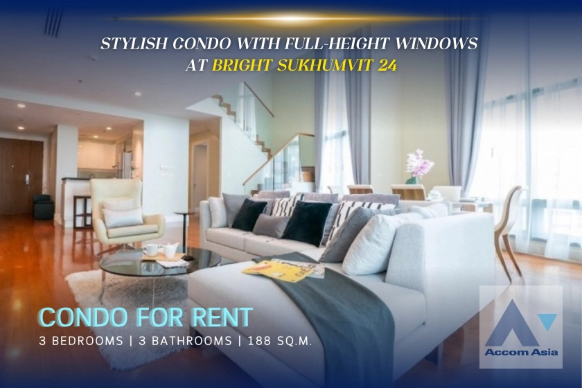 Duplex Condo |  Bright Sukhumvit 24 Condominium  3 Bedroom for Sale & Rent BTS Phrom Phong in Sukhumvit Bangkok