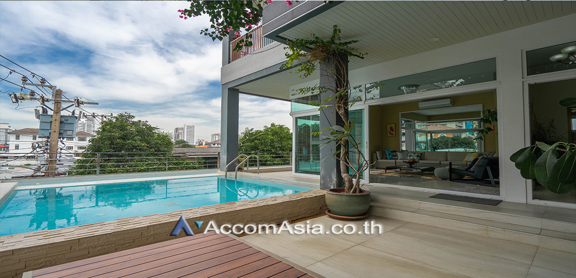 Home Office, Huge Terrace, Private Swimming Pool, Pet friendly house for rent in Sukhumvit, Bangkok Code AA19942