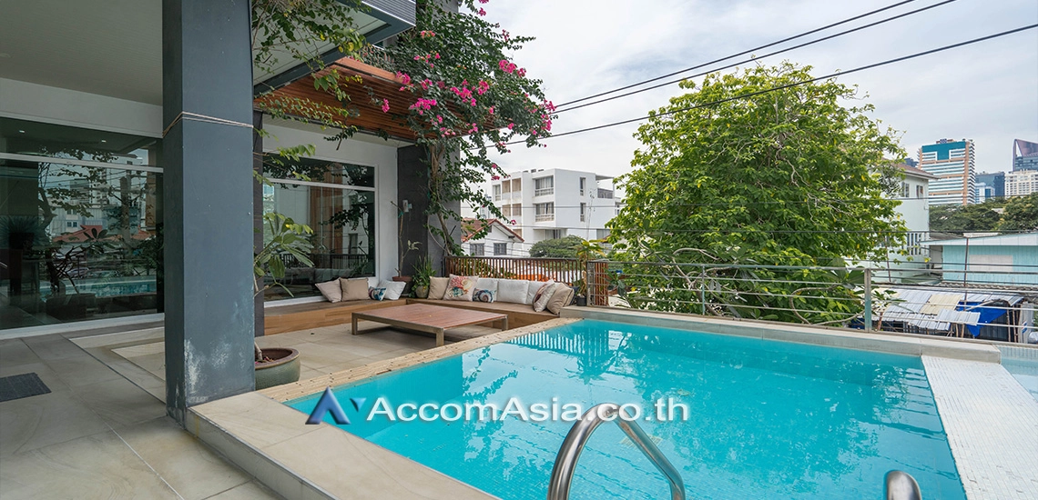Home Office, Huge Terrace, Private Swimming Pool, Pet friendly house for sale in Sukhumvit, Bangkok Code AA19942