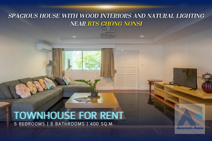  A Homely Place Residence Townhouse  5 Bedroom for Sale & Rent BTS Chong Nonsi in Sathorn Bangkok