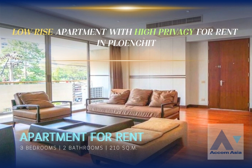  Modern Retro - 2 Units / floor Apartment  3 Bedroom for Rent MRT Lumphini in Ploenchit Bangkok