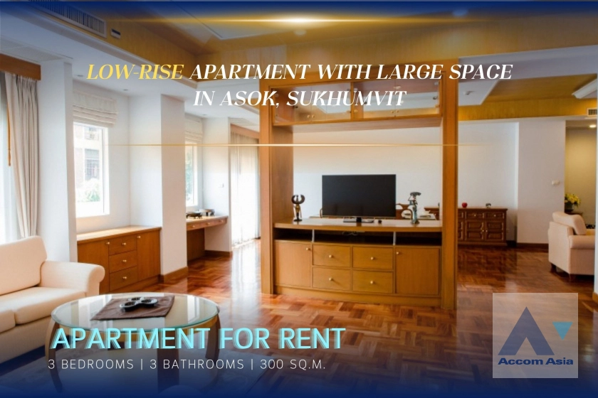 Pet friendly |  Comfortable and Fully Furnished Apartment near BTS Apartment  3 Bedroom for Rent BTS Nana in Sukhumvit Bangkok