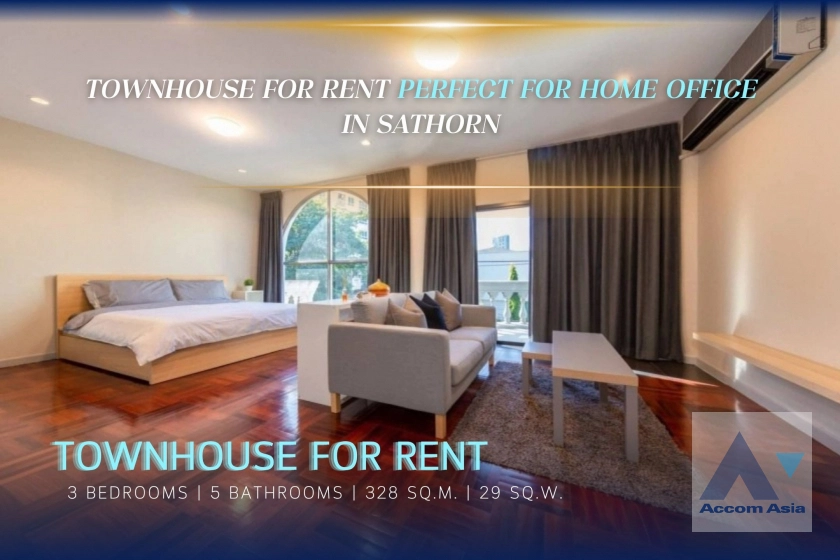  2  3 br Townhouse For Rent in Sathorn ,Bangkok MRT Khlong Toei AA26624