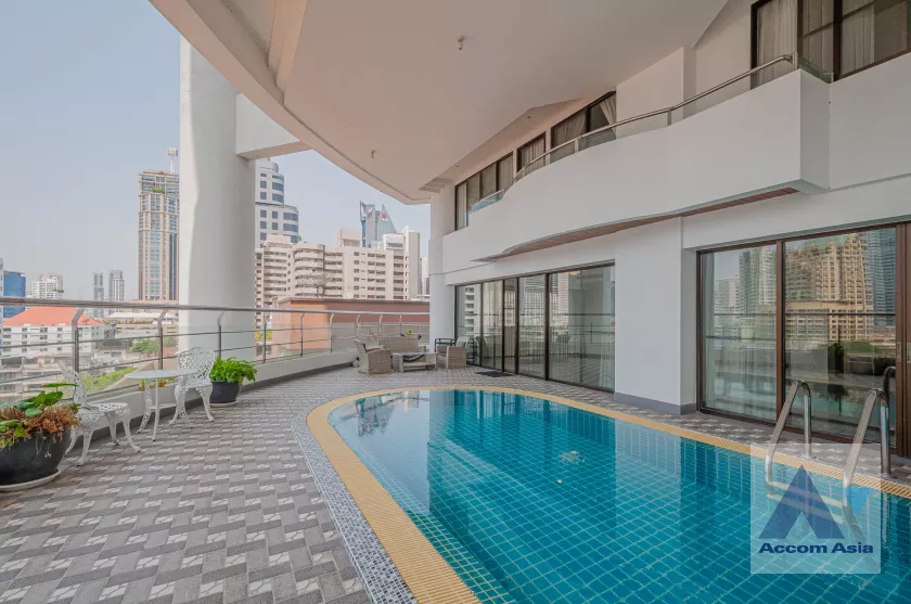 Huge Terrace, Private Swimming Pool, Duplex Condo |  3 Bedrooms  Condominium For Rent in Sukhumvit, Bangkok  near BTS Phrom Phong (24308)