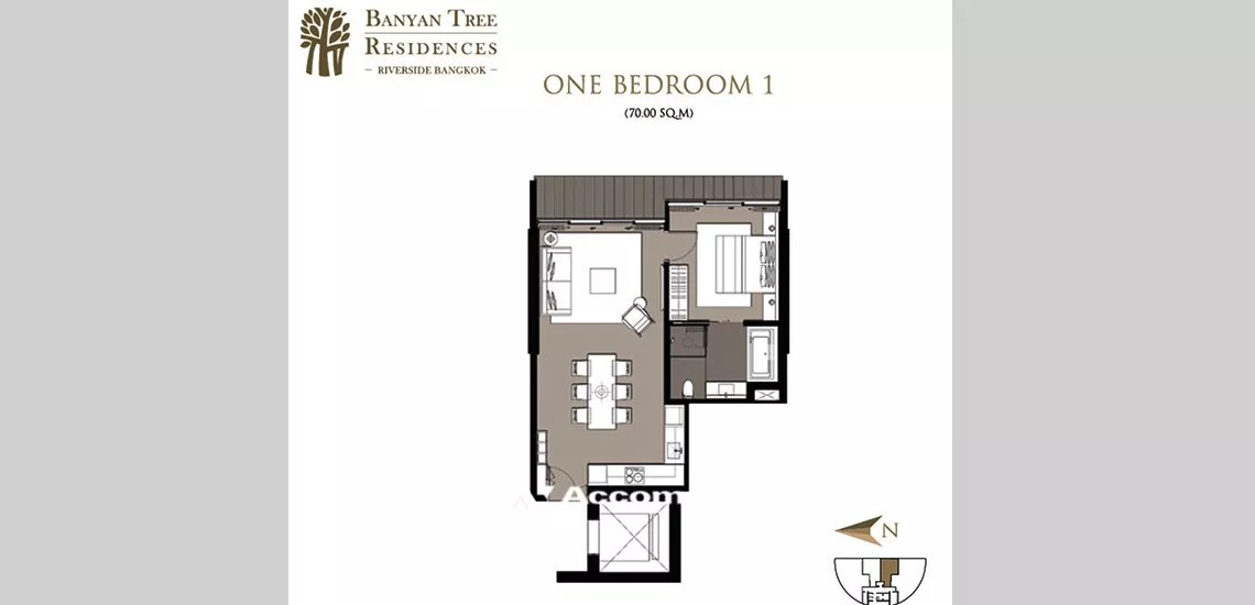 unit 1 Bedroom  Condominium For Sale in Charoen Nakhon, Bangkok  near BTS Krung Thon Buri (AA28801)