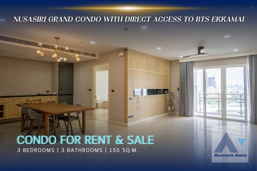 unit Nusasiri Grand condo with direct access to BTS Ekkamai (AA29665)