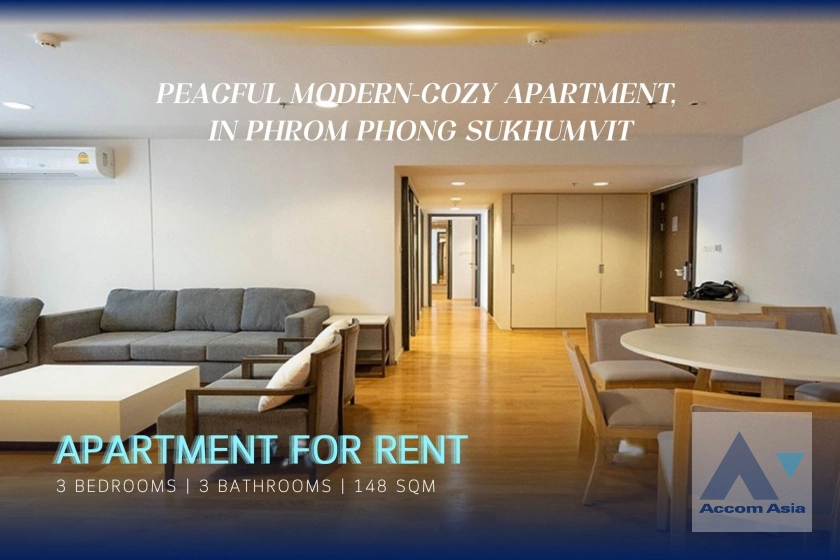  Modern Apartment Apartment  3 Bedroom for Rent BTS Phrom Phong in Sukhumvit Bangkok