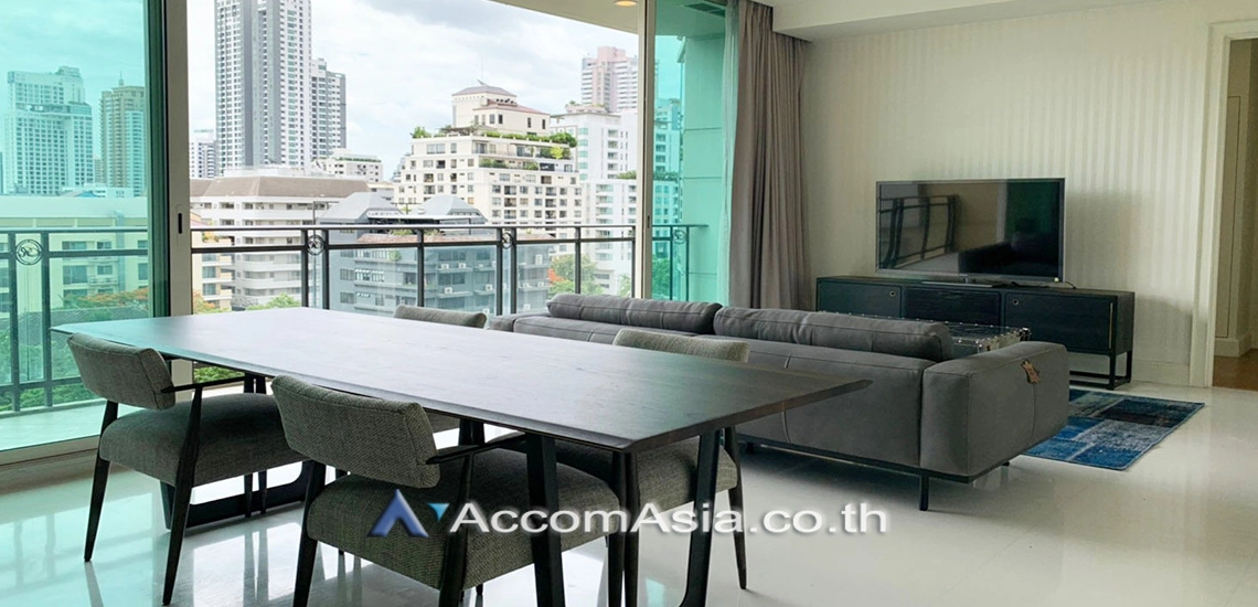 Big Balcony |  Royce Private Residences Condominium  2 Bedroom for Rent BTS Phrom Phong in Sukhumvit Bangkok