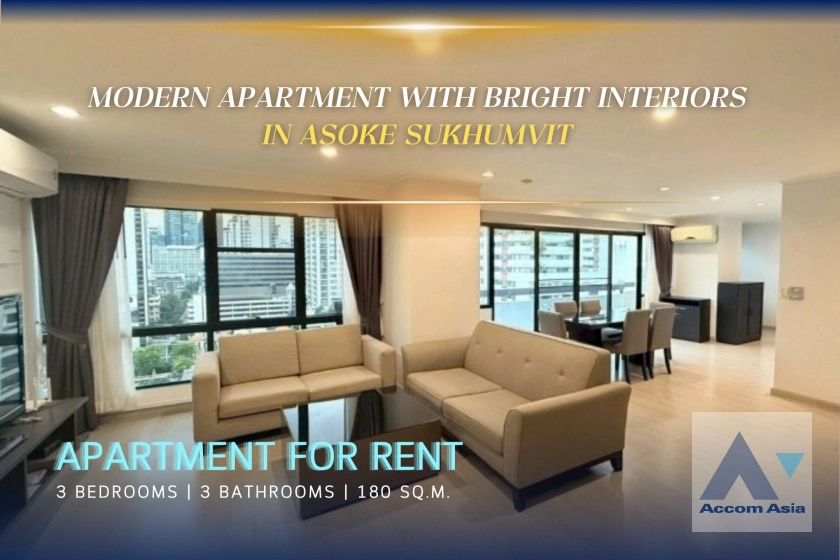  Spacious Room Apartment  3 Bedroom for Rent MRT Sukhumvit in Sukhumvit Bangkok