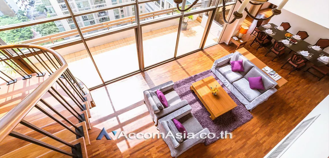 Duplex Condo, Penthouse |  3 Bedrooms  Apartment For Rent in Silom, Bangkok  near BTS Sala Daeng - MRT Silom (AA30732)