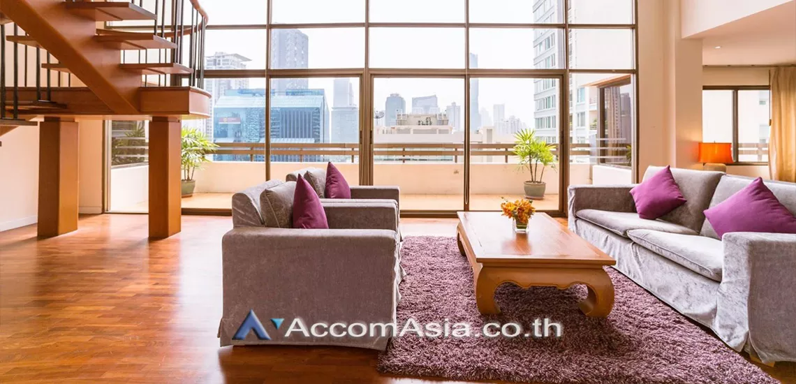 Duplex Condo, Penthouse |  3 Bedrooms  Apartment For Rent in Silom, Bangkok  near BTS Sala Daeng - MRT Silom (AA30732)