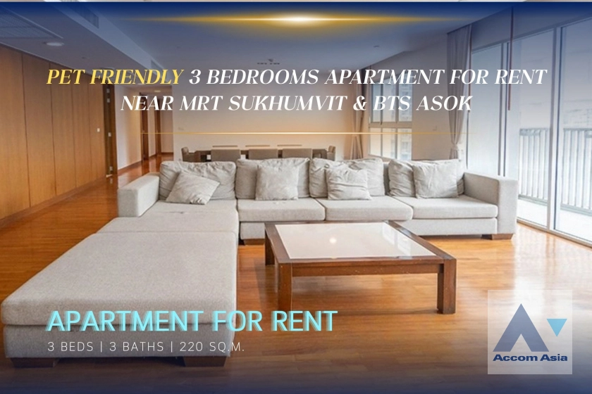  2  3 br Apartment For Rent in Sukhumvit ,Bangkok BTS Asok - MRT Sukhumvit at Spacious Living in Asoke – 220 SQ.M. Up AA31203