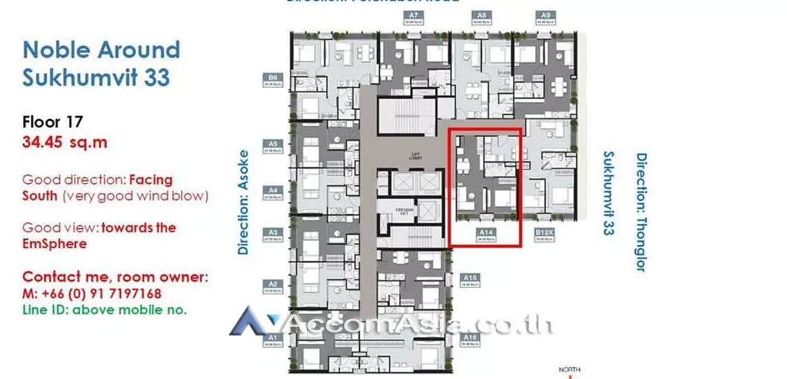9  1 br Condominium For Sale in Sukhumvit ,Bangkok BTS Phrom Phong at Noble Around Sukhumvit 33 AA31229