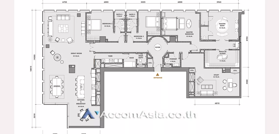 16  3 br Condominium For Sale in Silom ,Bangkok BTS Chong Nonsi at The Ritz Carlton Residences AA31358