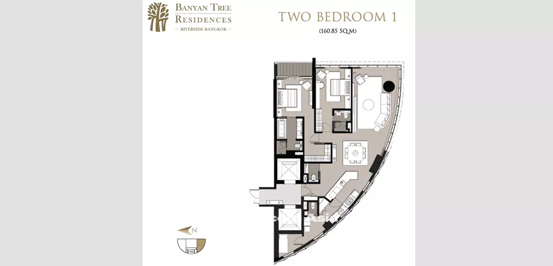 28  2 br Condominium For Sale in Charoen Nakhon ,Bangkok BTS Krung Thon Buri at Banyan Tree Residences Riverside AA31920