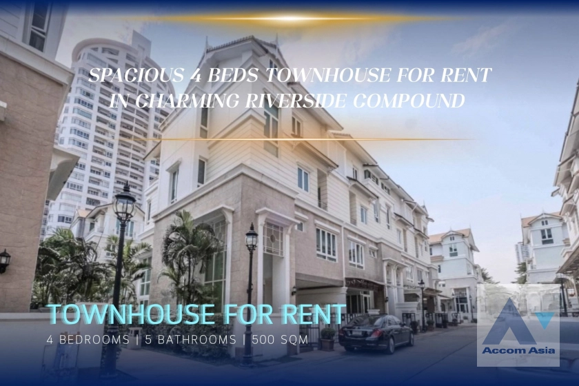  Set by the River Townhouse  4 Bedroom for Sale & Rent BTS Saphan Taksin in Rama3 Bangkok