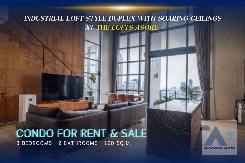  2  3 br Condominium for rent and sale in Sukhumvit ,Bangkok MRT Phetchaburi at The Lofts Asoke AA33698