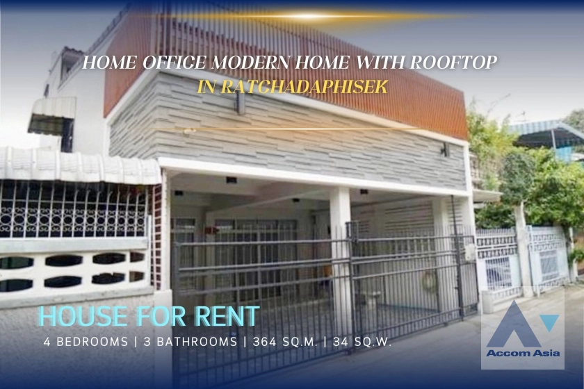 unitHome Office | Modern Townhome with Rooftop and Multi-Zone Layout in Ratchadaphisek (AA34187)