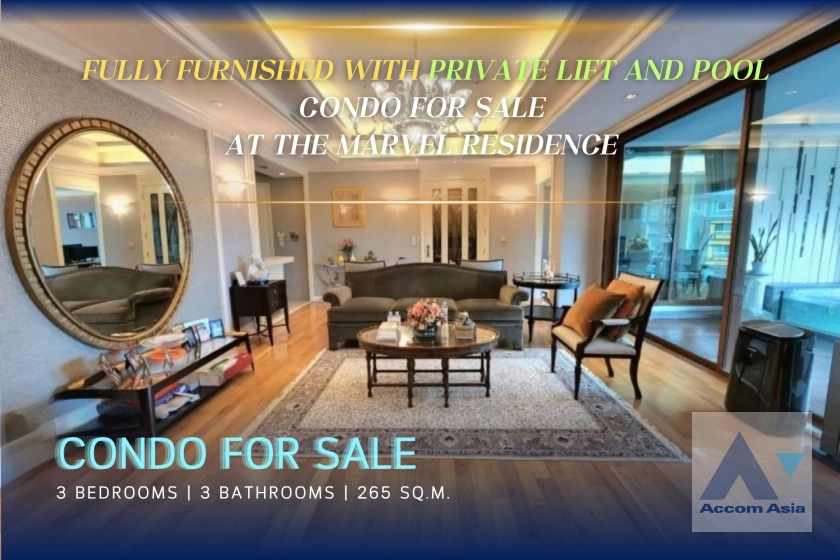 Super Luxury, Private Swimming Pool | The Marvel Residence Condominium  3 Bedroom for Sale BTS Thong Lo in Sukhumvit Bangkok
