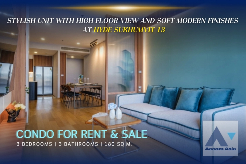 unitBig Balcony | Stylish unit with high floor view and soft modern finishes at HYDE Sukhumvit 13 (AA35582)