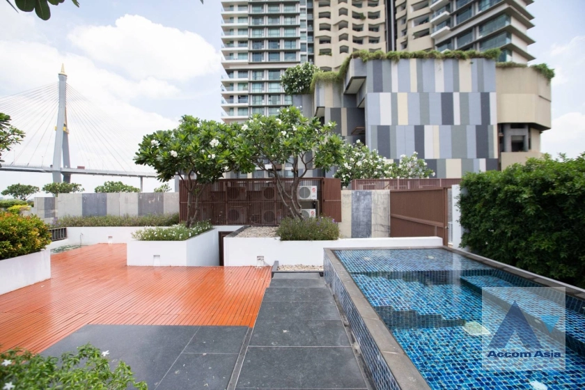 Fully Furnished, Huge Terrace, Private Swimming Pool, Triplex |  3 Bedrooms  Condominium For Rent in Sathorn, Bangkok  near BRT Wat Dan (AA36092)