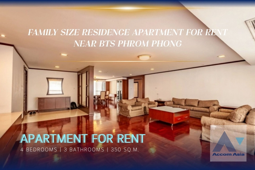 Pet friendly |  Family Size Residence Starting at 280 Sqm Apartment  4 Bedroom for Sale & Rent BTS Phrom Phong in Sukhumvit Bangkok
