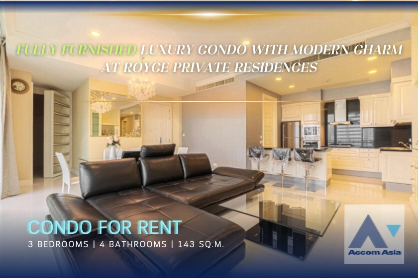 Fully Furnished |  Royce Private Residences Condominium  3 Bedroom for Sale & Rent BTS Phrom Phong in Sukhumvit Bangkok