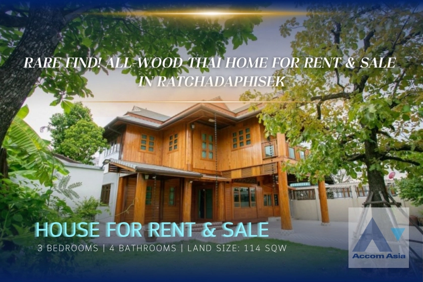  2  3 br House for rent and sale in Ratchadaphisek ,Bangkok MRT Sutthisan AA37285