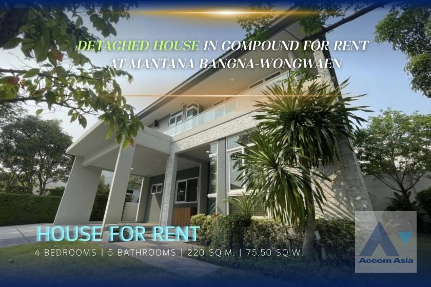 unitFully furnished detached house in compound for rent in Pattanakarn, Bangkok at Mantana Bangna-Wongwaen (AA38405)