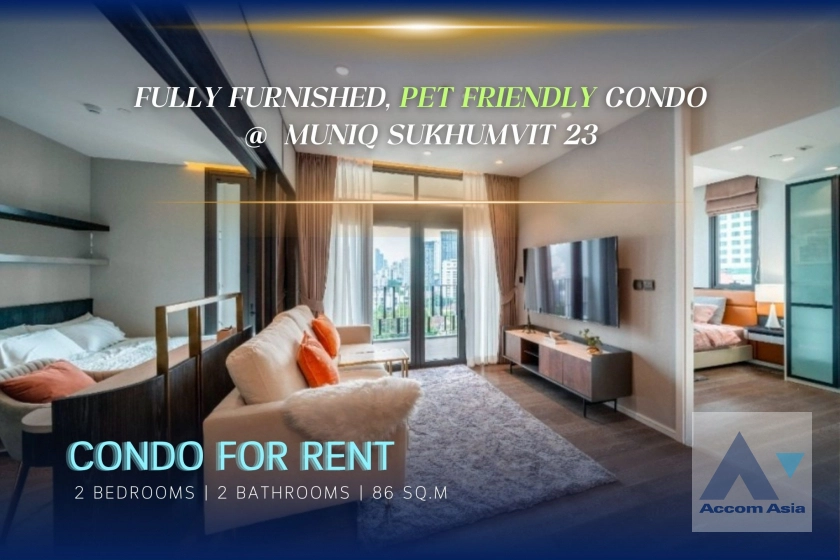 Fully Furnished, Pet friendly | Muniq Sukhumvit 23 Condominium  2 Bedroom for Sale & Rent MRT Sukhumvit in Sukhumvit Bangkok