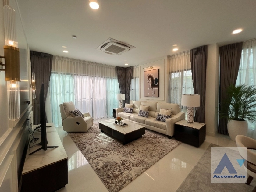 Garden, Split-type Air, Fully Furnished, Corner Unit, Garden View |  4 Bedrooms  House For Rent in Latkrabang, Bangkok  near ARL Ban Thap Chang (AA38859)